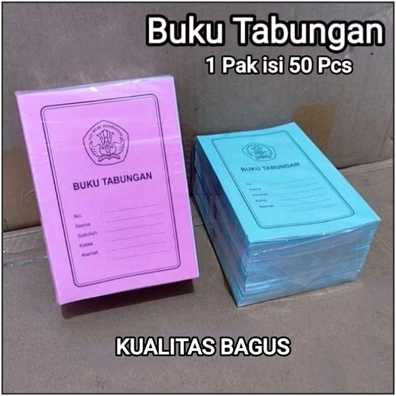 

1 Pak Buku Tabungan Isi 50 Pcs KUALITAS BAGUS ( 4 PILIHAN WARNA )