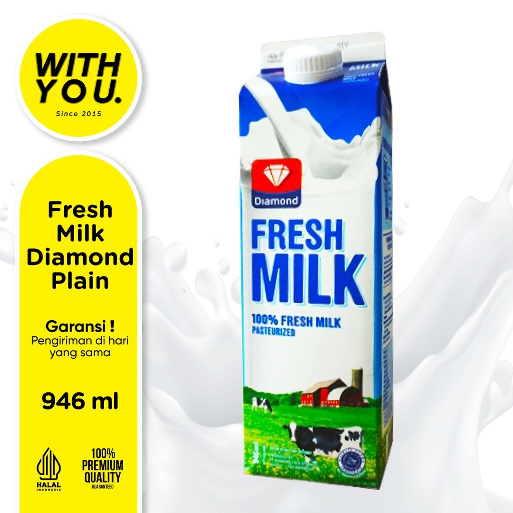 

Diamond Fresh Milk Susu Pasteurisasi Plain 946ml