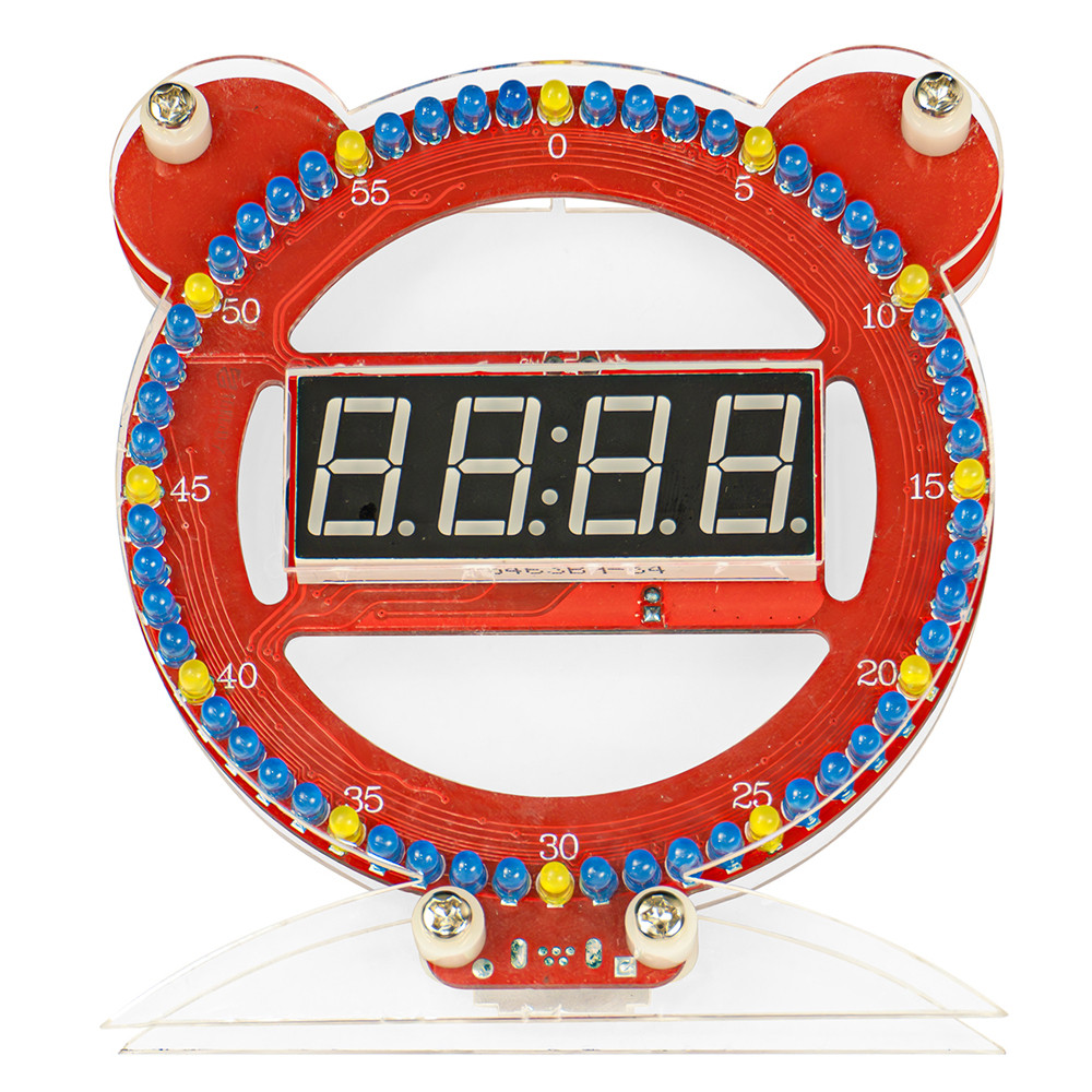 BEST DIY Electronic Clock LED Digital Tube Bear Clock Electronic Kit Microcontroller Soldering Kit C