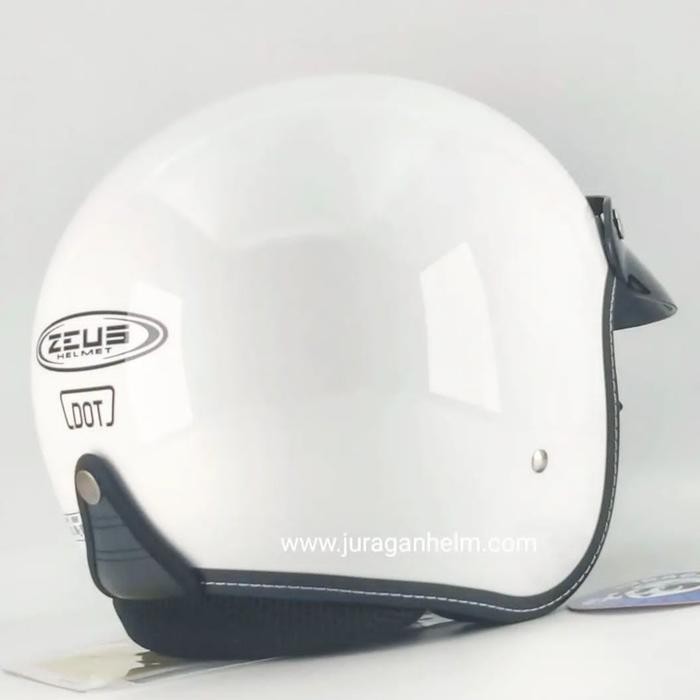 Terlaris Helm Zeus Zs388A White Glossy Classic Retro Double Visor Dan Pet Ongkir Termurah