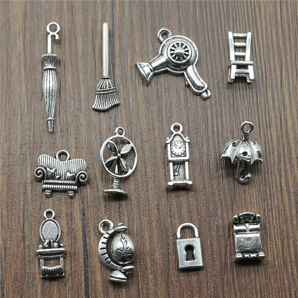 10 Buah Kebutuhan Sehari-hari Jimat Payung Pengering Rambut Sapu Sofa Bola Liontin Membuat Perhiasan