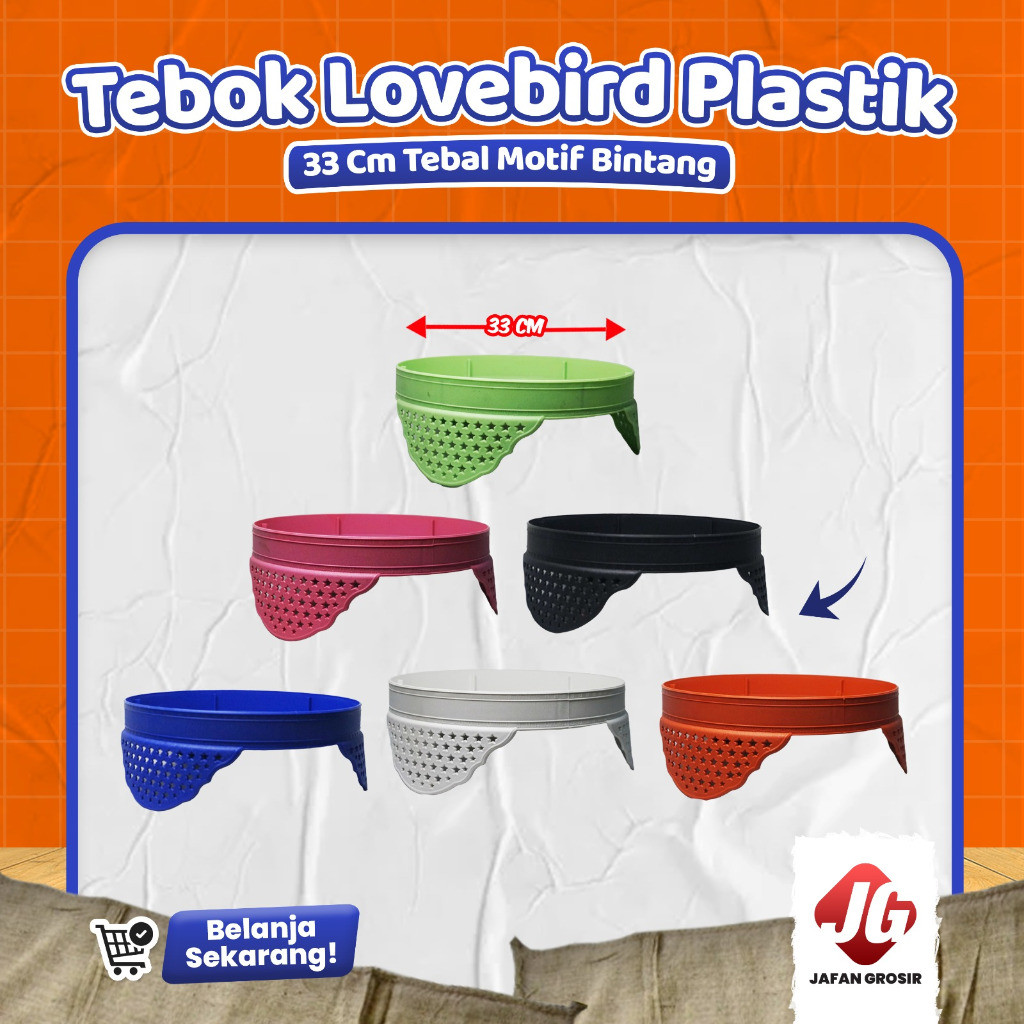 Tebok Plastik Kandang Sangkar Lovebird Warna Diameter 33cm