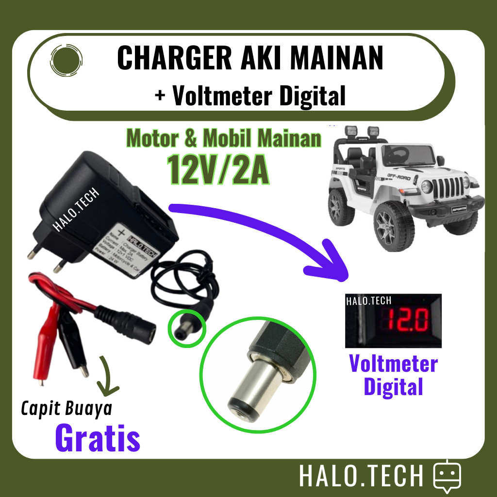 Charger Mobil PMB Motor PCX Mainan Carger Cas mainan anak 12V / 2000 mAh/ 2 Ampere