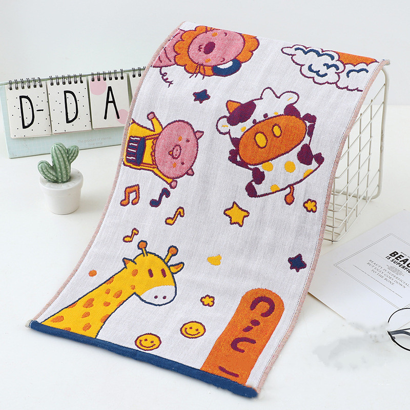 3 Buah Handuk Tangan Katun Kasa Kucing Kartun Kawaii 25*50 untuk Anak Dewasa Kamar Mandi Dapur Grati