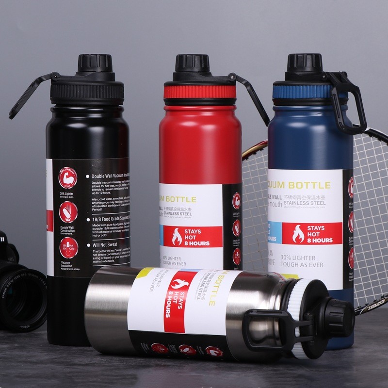 1 Liter Botol Gym Termos Air Kopi Dua Lapis Isolasi Botol Termos Vakum untuk Makanan Panas Mug Botol