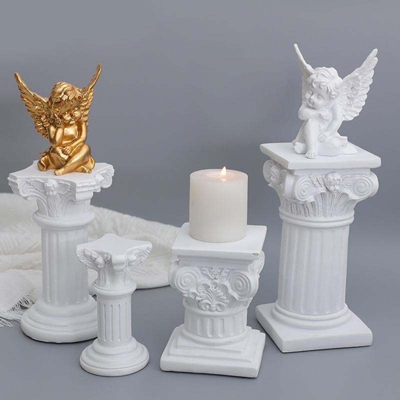 Pilar Romawi Kolom Yunani Patung Alas Tempat Lilin Berdiri Patung Patung Ruang Makan Rumah Dekorasi 