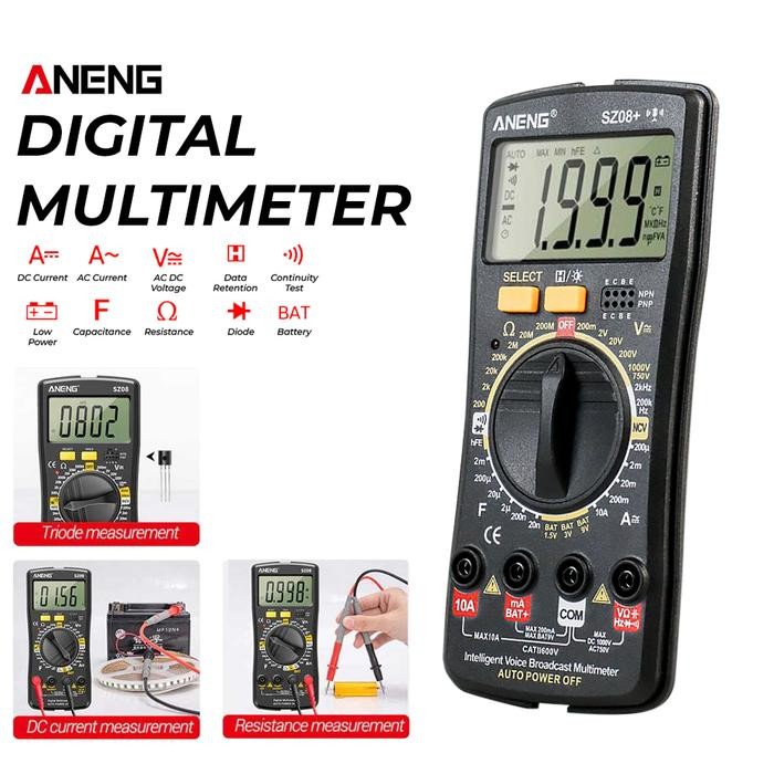 Terbaru Aneng Sz08 Digital Multimeter Multitester Avometer Voltage Tester