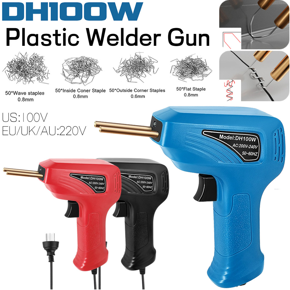100W Stapler Panas Mesin Las Plastik Bumper Mobil Staples Solder Memperbaiki Stapler Plastik Pistol 