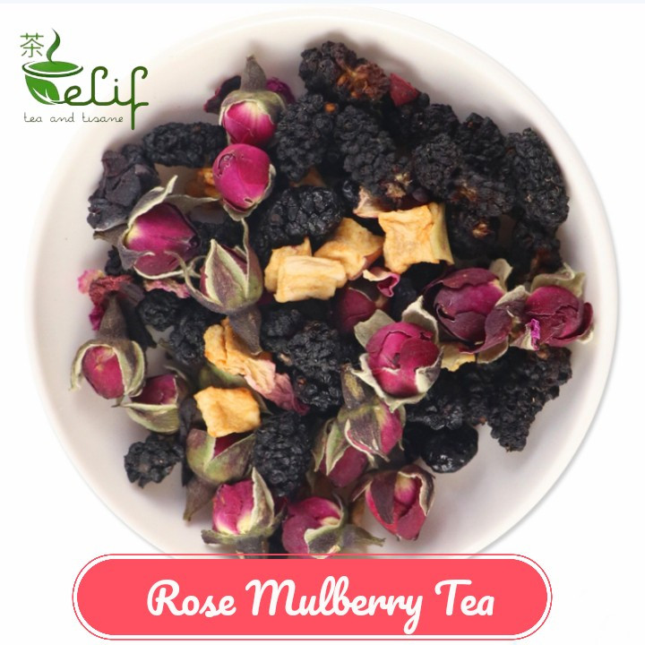 

ELIF TEA Big Pack Rose Mulberry Tea : Golden Rosebud, Dried Mulberry Fruit & Apple Fruit [PREMIUM]