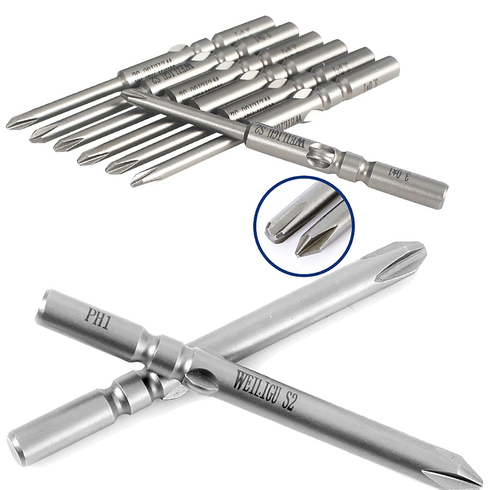 10 Buah Set Mata Bor Obeng Listrik Mata Bor Magnetik Phillips 801 5Mm Bulat S2 PH00 PH1 PH0 PH2 Panj