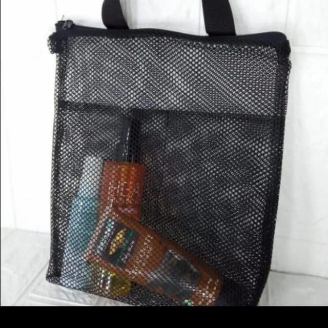PREMIUM Pouch Bag Alat Mandi Bahan Jaring/Tas Serbaguna Organizer Pria Wanita