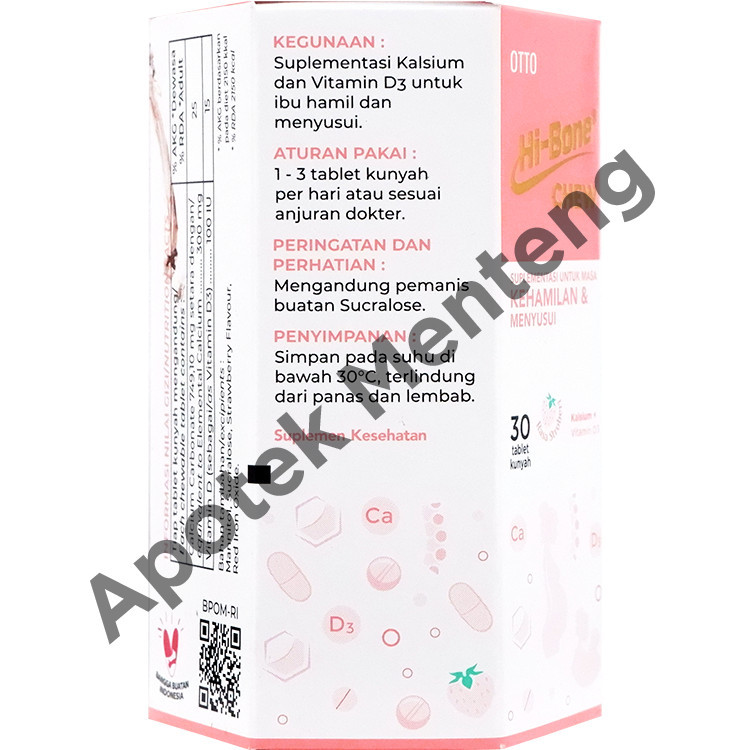 Hi-Bone Chew Strawberry 30 Tablet - Ibu Hamil dan Menyusui