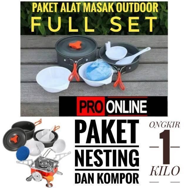 Nesting camping oudoor - paket nesting dan kompor windproof