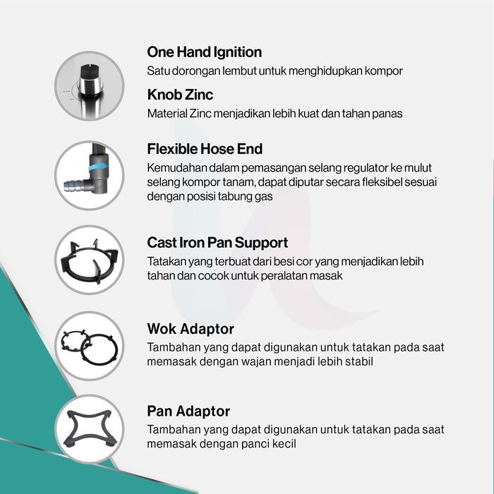 Rinai Kompor Gas Tanam 3 Tungku Rinnai Rb-93Ug / Rb 93 Ug