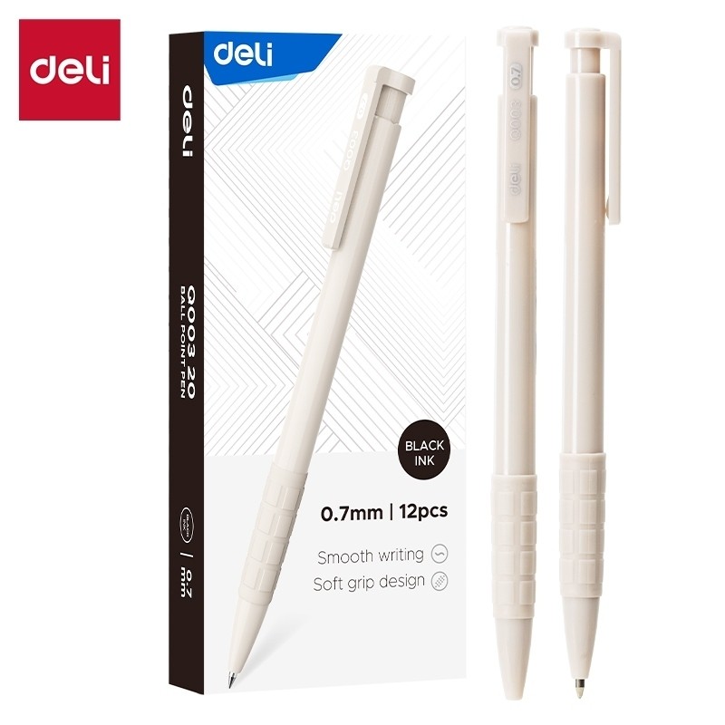 

Deli EQ00320 Bolpoin, Pulpen - 0.7mm Hitam 12pcs/box