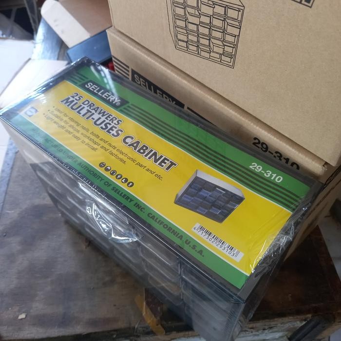 Sellery Rak Penyimpanan Komponen Baut 25 Slot Bahan Mika Gratisongkir