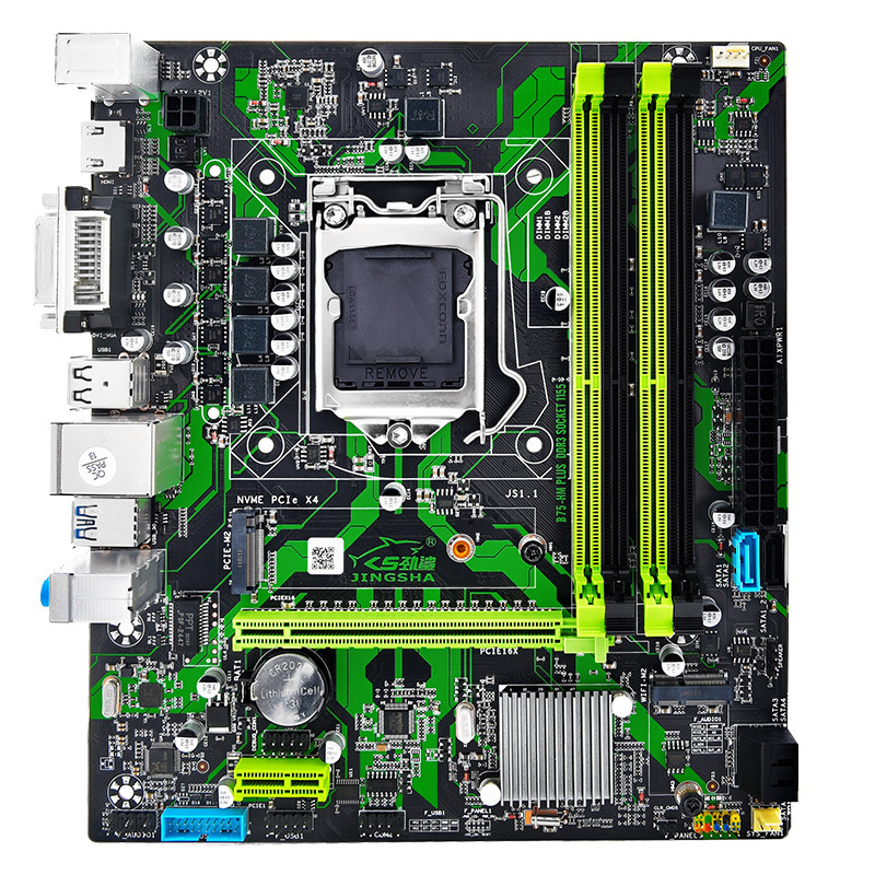 JINGSHA B75 HM Motherboard LGA 1155 support 4 DDR3 USB3.0 SATA3 NVME WIFI Placa Mae 1155 plate board
