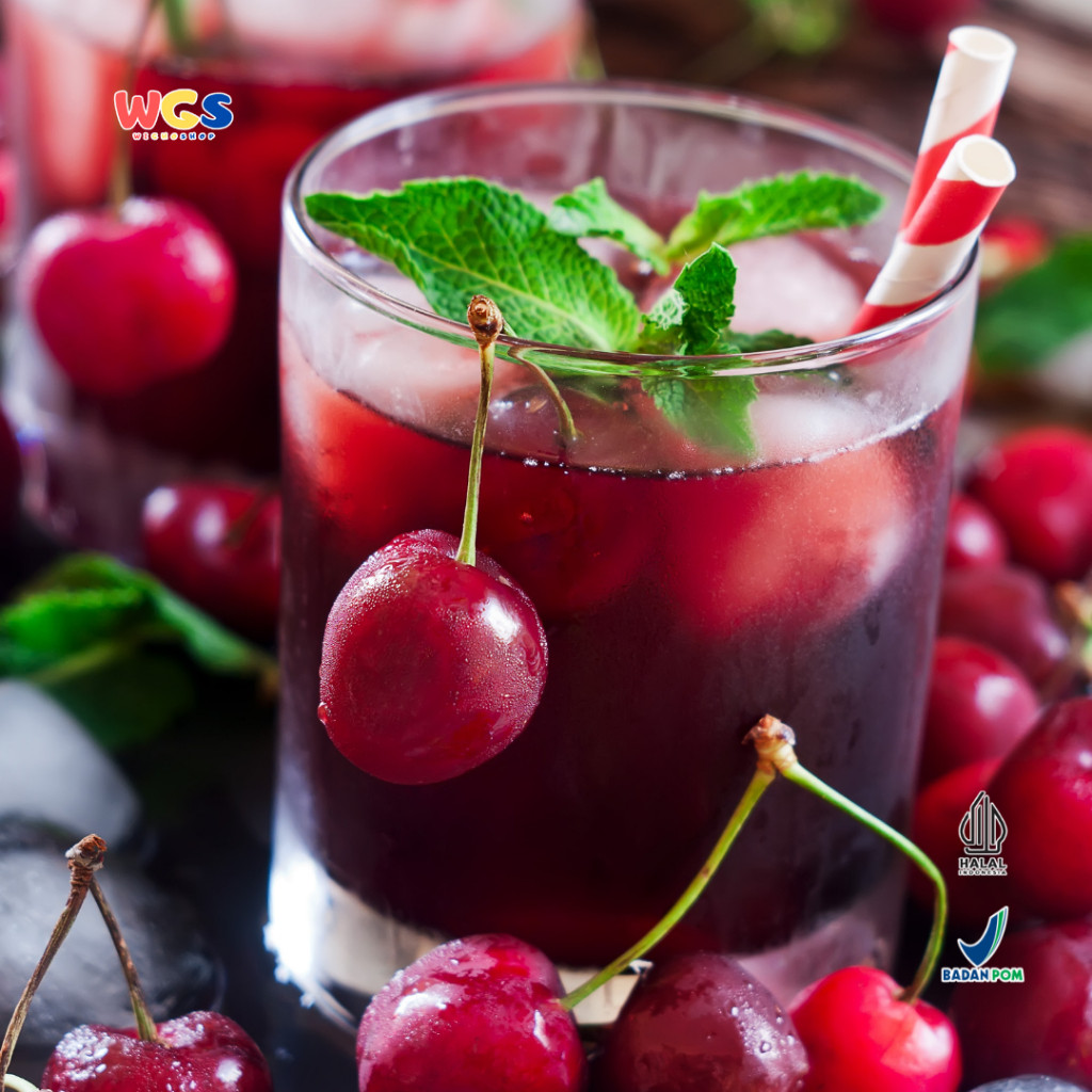 

WILMOND Maraschino Cherries with Stem 2kg Ceri Merah Batang untuk Topping Minuman & Dessert