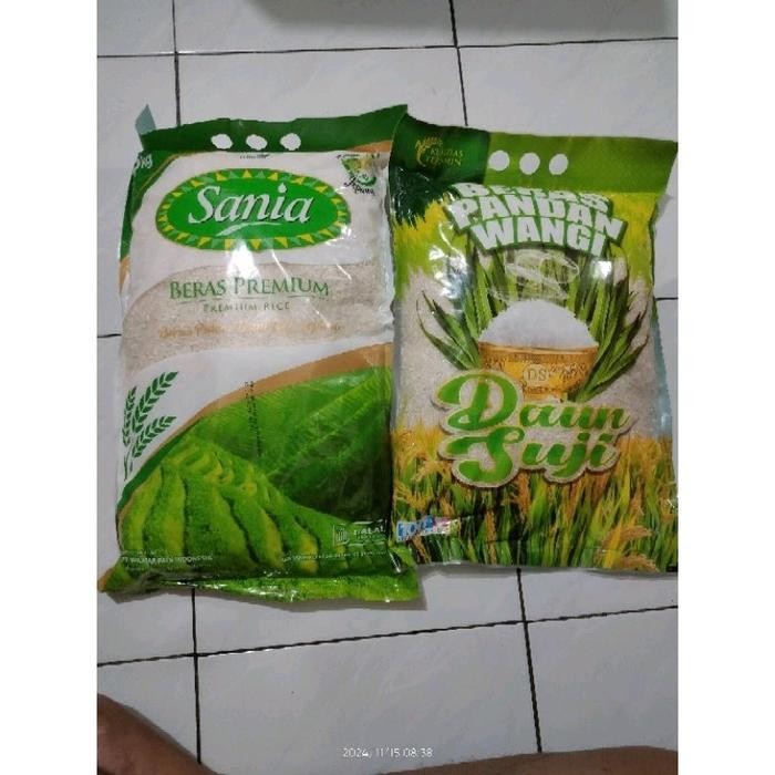 

Terlaris Sania Beras Premium 5Kg & Beras Pandan Wangi Daun Suji