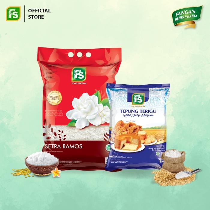 

Terlaris Beras Melati Ramos Food Station 5 Kg ; Fs Tepung Terigu 1 Kg