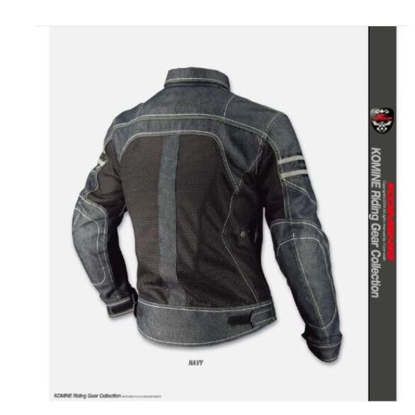 Komine-JK006 Motorcycle Jacket, Breathable Denim Net in Spring, Fall Proof Clothing, High Performanc