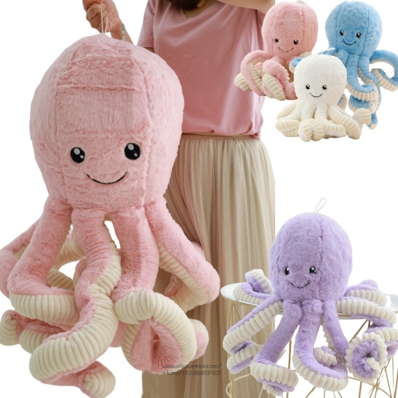 1Pc 15-80Cm Soft Octopus Plush Toy Stuffed Simulation Octopus Aniamls Cudding Doll Plushie Sea