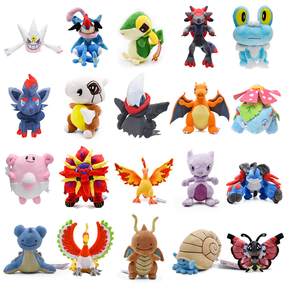 Pokemon Plush Toys Soft Stuffed Anime Dolls Gengar Greninja Zoroark Froakie Mewtwo Blissey Darkrai