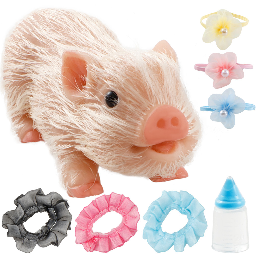5In Silicone Pig Doll Toy Mini Soft Lifelike Silicone Pig Doll Cute Newborn Interesting Full