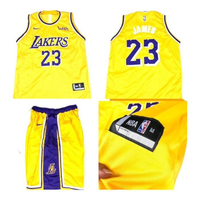 Jersey Stelan Basket Lakers Kuning Lebron James