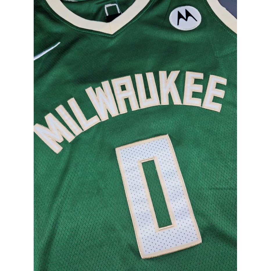 Baju Jersey Basket Swingman NBA Damian Lillard Milwaukee Bucks Hijau 3
