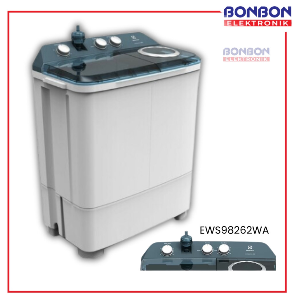 Electrolux Mesin Cuci 2 Tabung 8KG EWS98262WA / EWS 98262 WA / 98262WA