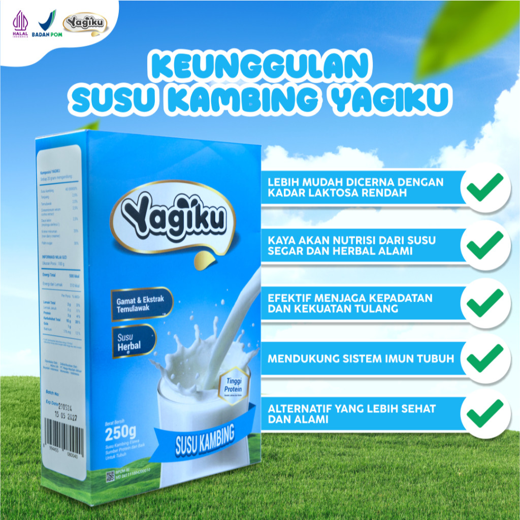 

Yagiku Bundling 3 Susu Kambing Bubuk Isi 250 Gram Susu Penggemuk Menambah Nafsu Makan
