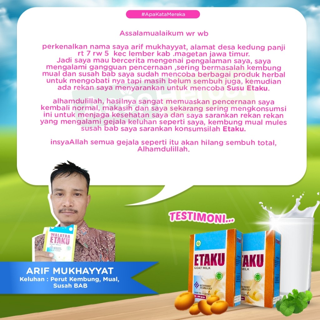 

Walatra Etaku Ekstrak Susu Kambing Etawa Asli Suplemen Penambah Tinggi Badan Anak dan Dewasa