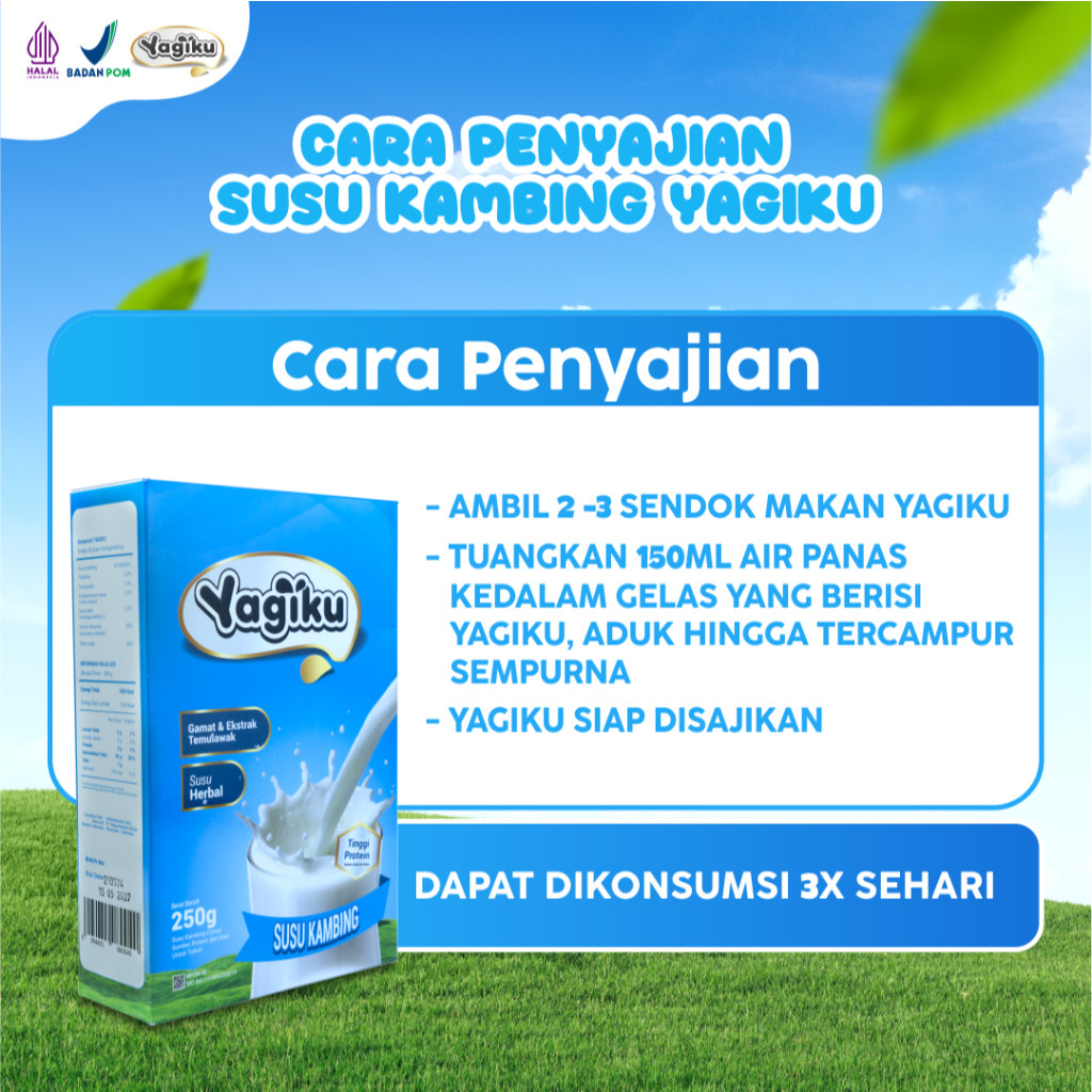 

Yagiku Susu Kambing Bubuk Untuk Membantu Menambah Berat Badan Isi 250 Gram Per Box