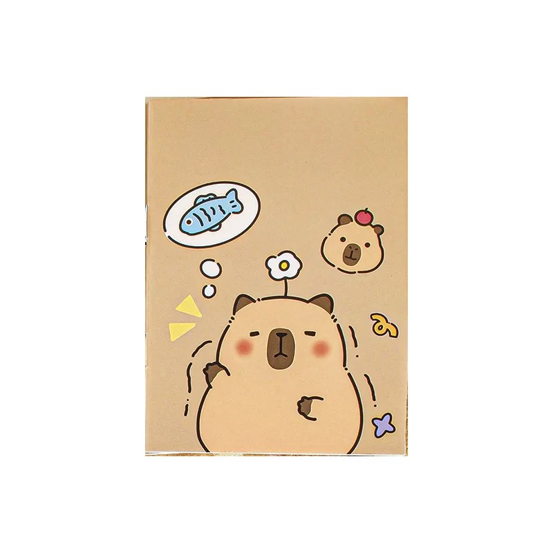 

24Pcs Wholesale Cute Kapibara Small Book, Cartoon Water Guinea Pig Horizontal Line Notebook Student
