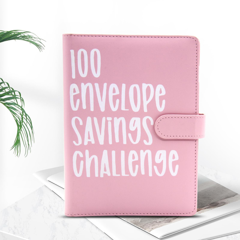 

100 Day Couple'S Challenge Pu Leather Loose-Leaf Journal Notebook Savings Book Magnetic Buckle Save