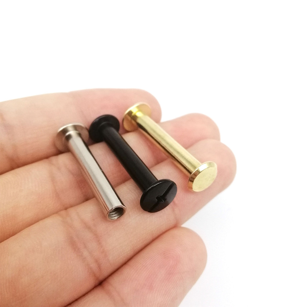 

10Pcs Golden Silver Black M5X4-50Mm Leather Bag Belt Photo Scrapbook Album Account Book Post Binding
