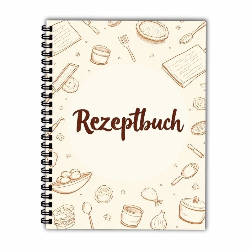 

1Pc Fun Spiral Recipe Notebook, German Cover, Colorful Inner Page, Blank Homemade Recipe Notebook