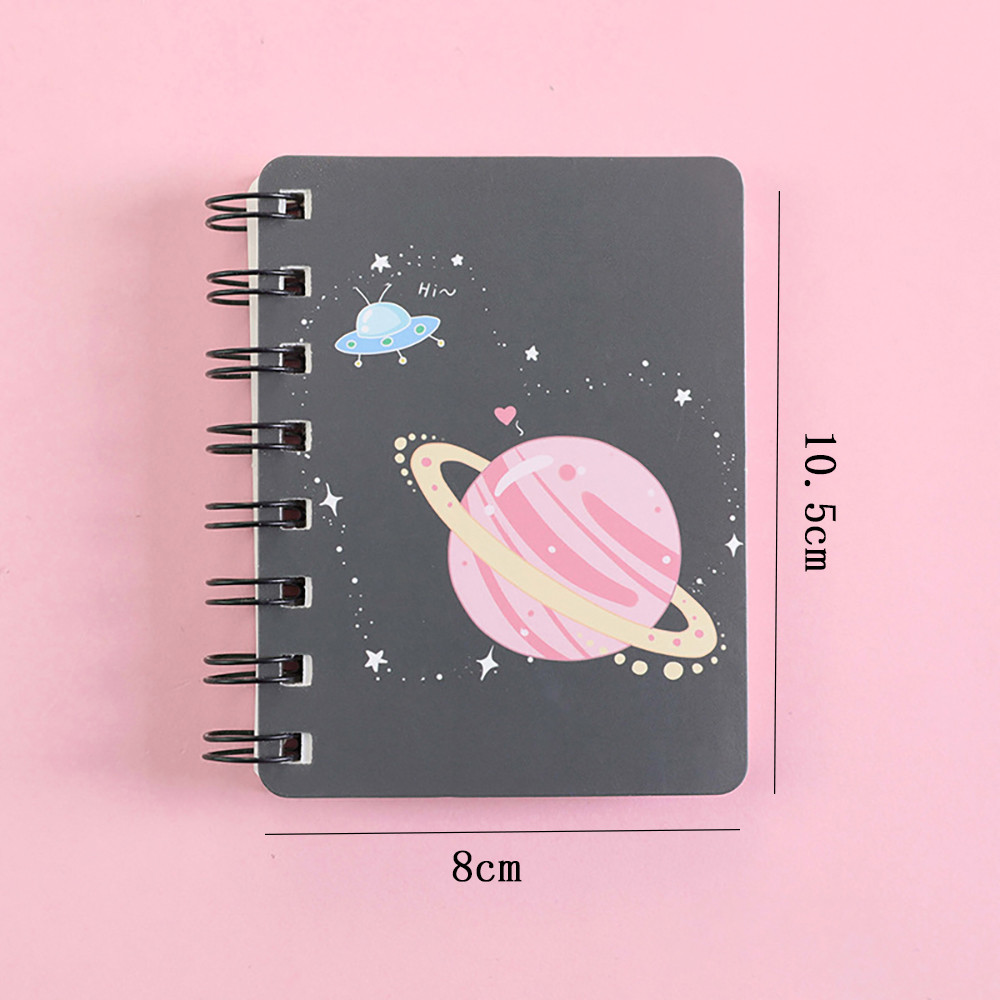 

80Sheets A7 Dream Planet Cute Mini Portable Coil Notepad Diary Book Mini Portable Student Exercise