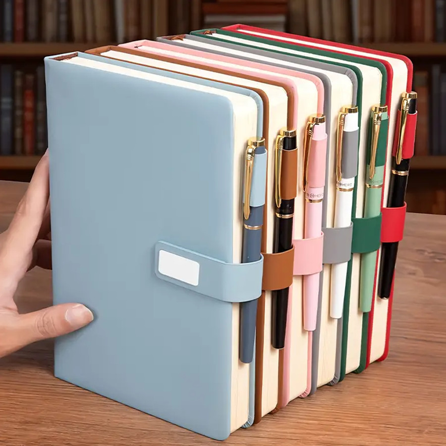 

Vintage A5 Leather Notebook With Leather Notebook Cover, Personalized Soft Cover And Bookmark,