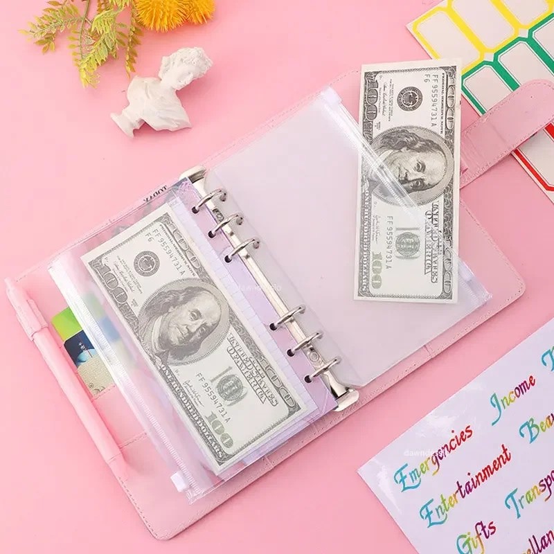 

A6 Marble Colorful Money Budget Planner Binder Envelopes Cash Notebook Cover For Budgeting Money