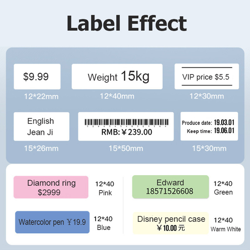 

Niimbot D110 D101 Thermal Label Paper Waterproof Anti-Oil Tear-Resistant Price 12X40Mm D11 Labels