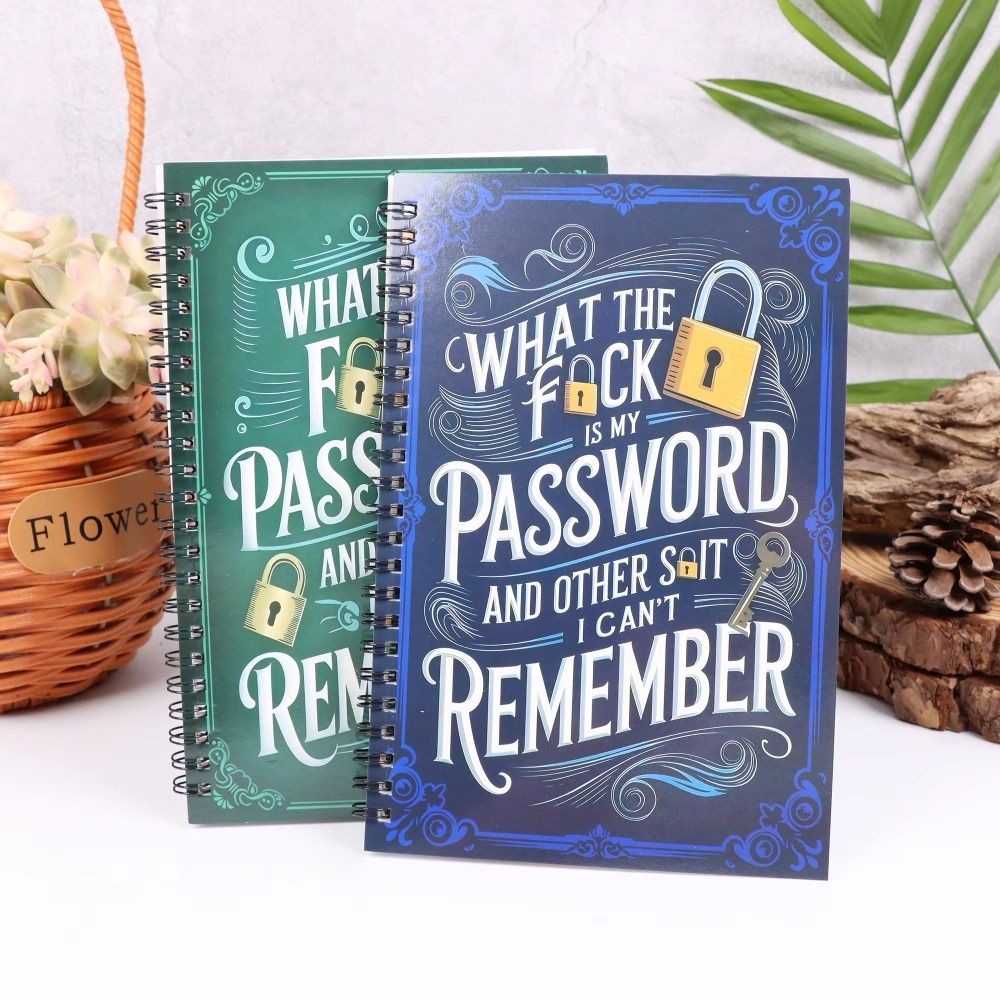 

Teal Cover Spiral Password Notebook Gold Key Design Taking Notes Memo Notepad To Do List Time