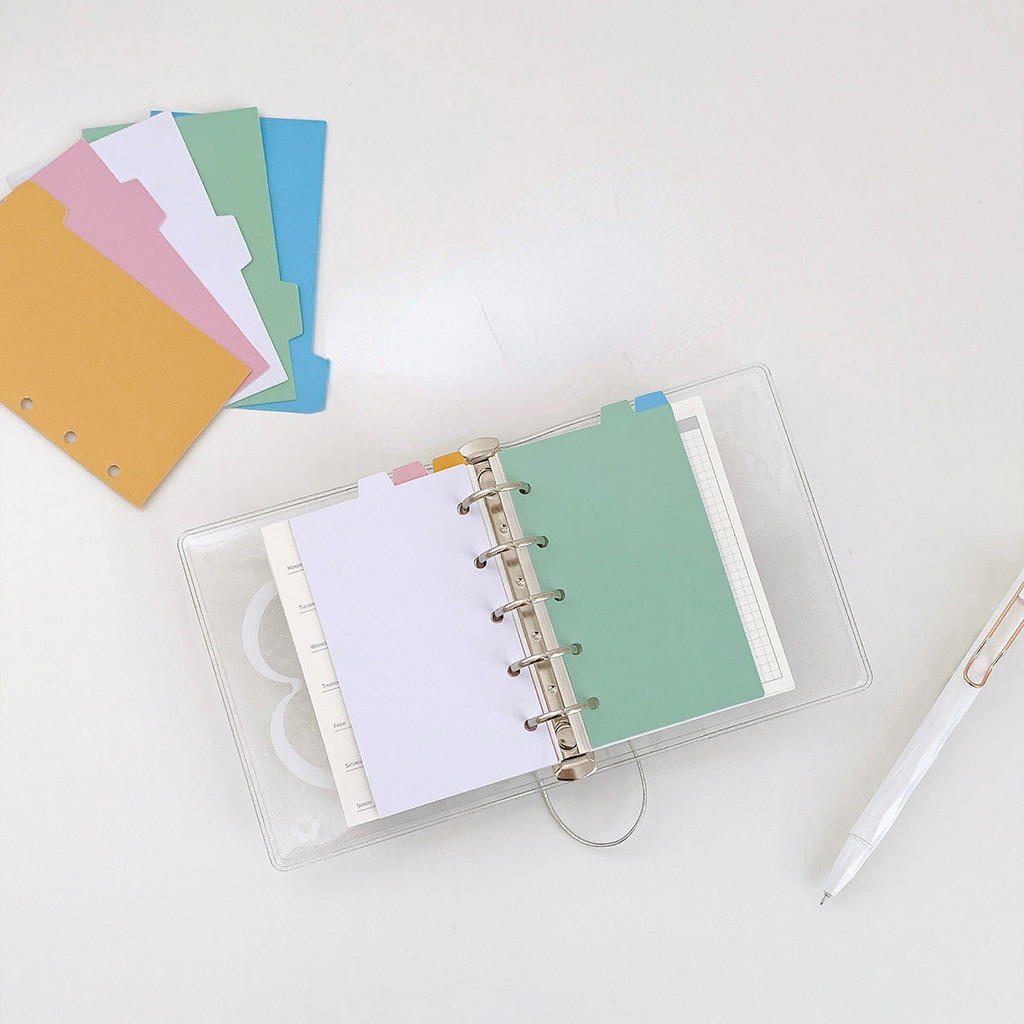 

5Pcs M5 Loose-Leaf Notebook Seperator A8 Loose-Leaf Handbook Accessories 5-Hole Spacer Index Page