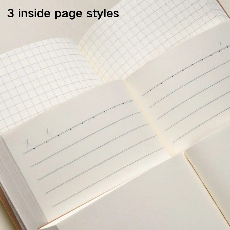 

A6 Pocket Thickened Notebook 256 Pages 128 Sheets Line Blank Grid Inner Pages Kraft Paper Cover