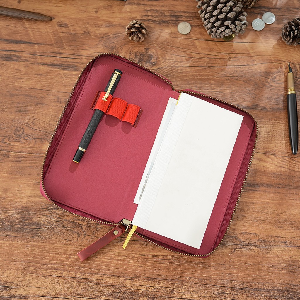 

Genuine Leather Journals Notebooks Cover For Weeks Size Planner With 3 Dividers Pen Slots, Handmade