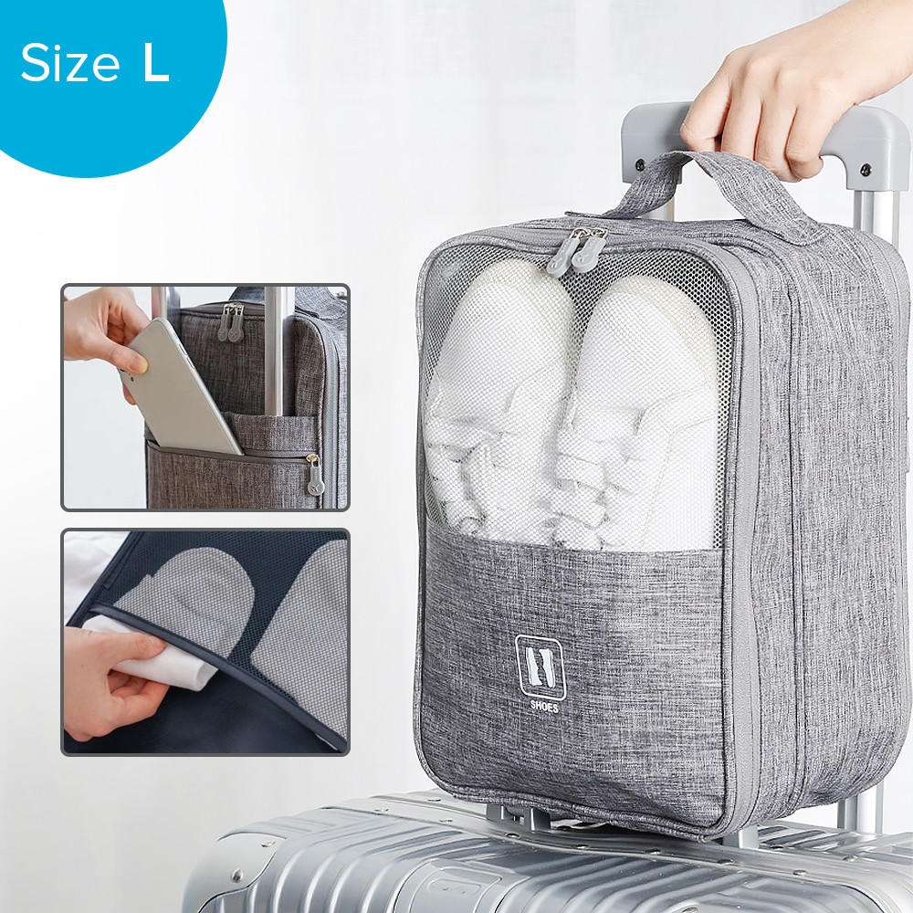 

Tas Sepatu Olahraga Organizer Tas Sepatu Travel Tahan Air Sports Shoe Bag Organizer Waterproof Travel Shoes Bag Warna Light Gray Lain-lain Size L