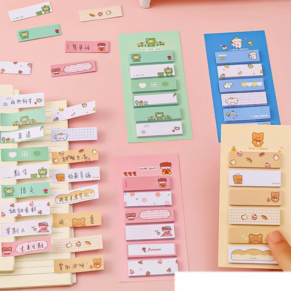 

BARU APEN STICKY NOTES 6IN1 LUCU TEMPELAN KERTAS CATATAN 120 LEMBAR NOTES TEMPEL KARAKTER PEMBATAS