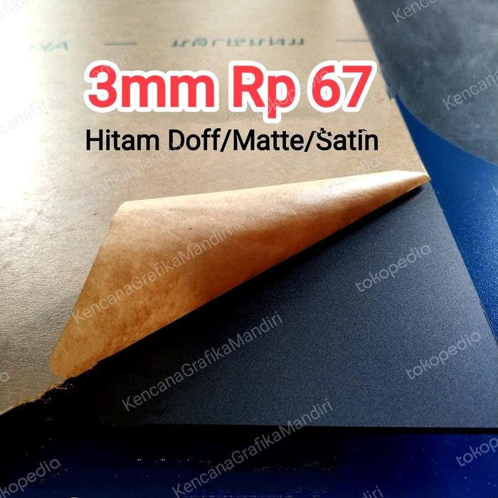 PREMIUM Akrilik hitam doff / satin 3mm potongan custom, Acrylic hitam doff 3mm