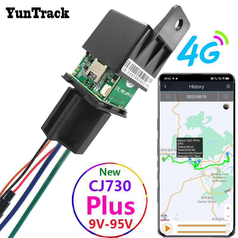 CJ730 Plus Relay Pelacak GPS Mobil Truk Sepeda Motor Listrik Potong Minyak 4G Pencari Lokasi ACC Ala